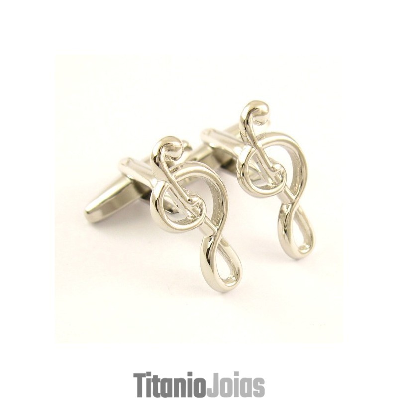 Abotoaduras De Titânio Com Notas Musicais Dulcet Abotoaduras De Titânio Com Notas Musicais Dulcet