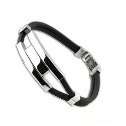 Pulseira Masculina Concisa De Titânio E Silicone Com Qualidade E Quantidade Garantidas