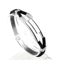Pulseira Masculina Concisa De Titânio E Silicone Com Qualidade E Quantidade Garantidas