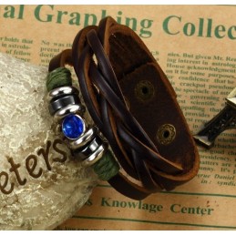 Pulseira De Couro De Titânio Com Strass Completa Em Especificações