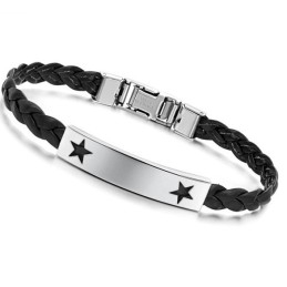 Pulseira De Couro De Titânio Em Formato De Estrela Feminina De Reputação Confiável
