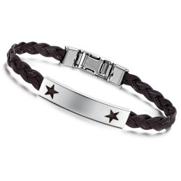 Pulseira De Couro De Titânio Em Formato De Estrela Feminina De Reputação Confiável