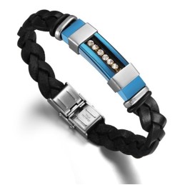 Pulseira Masculina De Couro De Titânio De Grande Variedade