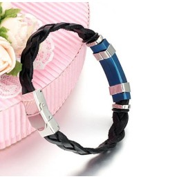 Pulseira Masculina De Couro De Titânio De Grande Variedade