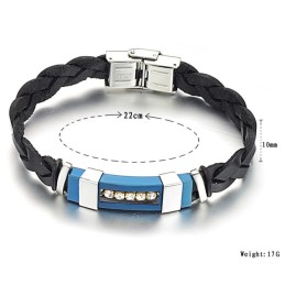 Pulseira Masculina De Couro De Titânio De Grande Variedade