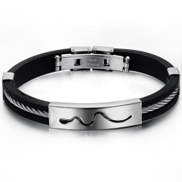 Pulseira De Silicone De Titânio Oco Durável Em Uso