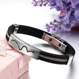 Pulseira De Silicone De Titânio Oco Durável Em Uso