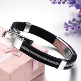 Pulseira De Silicone De Titânio Oco Durável Em Uso
