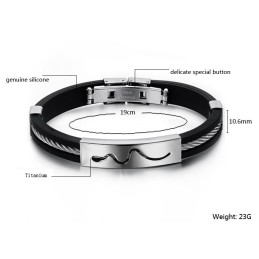 Pulseira De Silicone De Titânio Oco Durável Em Uso
