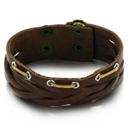 Pulseira De Couro De Titânio De Qualidade Superior