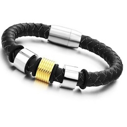 Pulseira De Couro De Titânio Feminina De Qualidade Estável