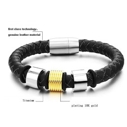 Pulseira De Couro De Titânio Feminina De Qualidade Estável