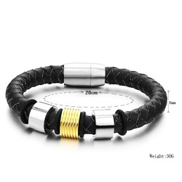 Pulseira De Couro De Titânio Feminina De Qualidade Estável