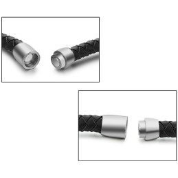 Pulseira De Couro De Titânio Preto De Grandes Variedades