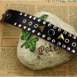 Pulseira De Couro De Titânio Retrô De Alta Qualidade Com Strass