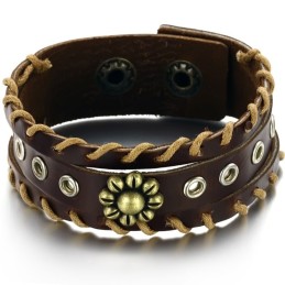 Pulseira De Couro De Titânio Retrô De Excelente Qualidade
