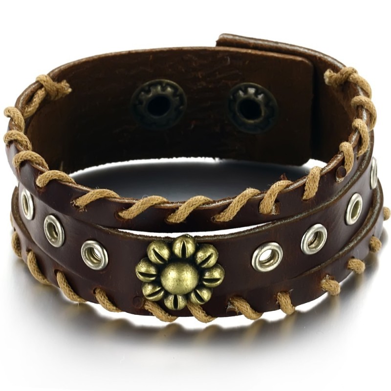 Pulseira De Couro De Titânio Retrô De Excelente Qualidade Pulseira De Couro De Titânio Retrô De Excelente Qualidade