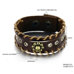 Pulseira De Couro De Titânio Retrô De Excelente Qualidade