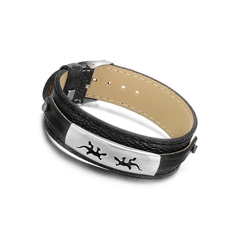 Pulseira De Couro De Titânio Preto De Alta Qualidade Pulseira De Couro De Titânio Preto De Alta Qualidade