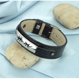 Pulseira De Couro De Titânio Preto De Alta Qualidade