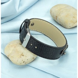 Pulseira De Couro De Titânio Preto De Alta Qualidade