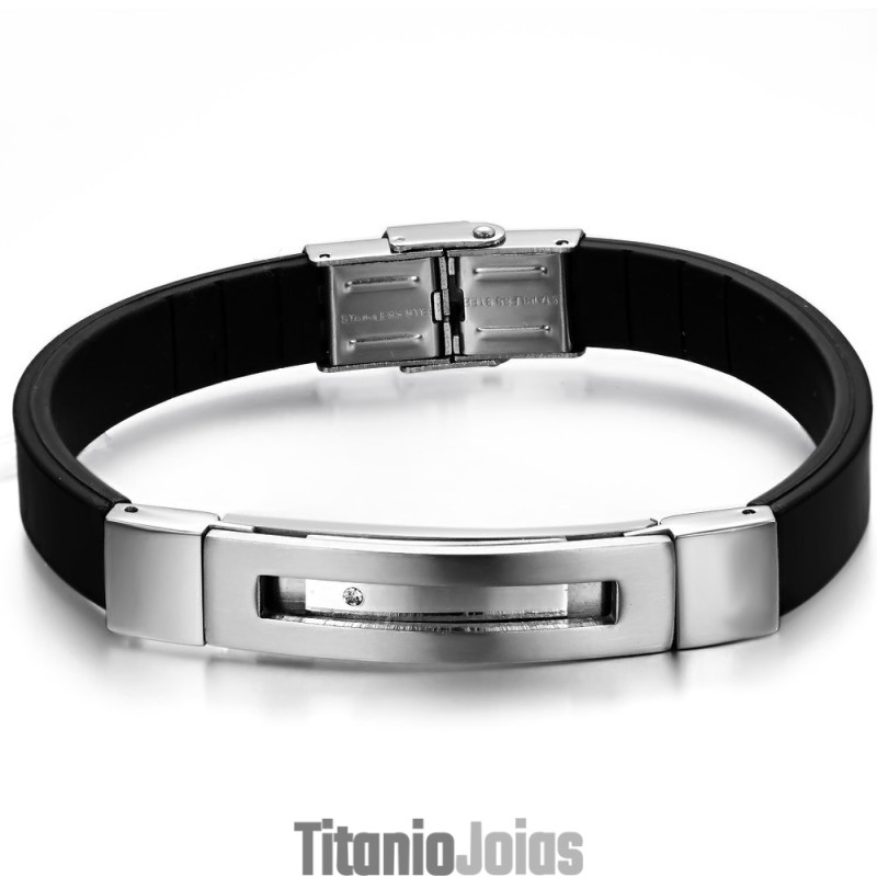 Pulseira Masculina De Silicone De Titânio De Excelente Qualidade Pulseira Masculina De Silicone De Titânio De Excelente Qualidade