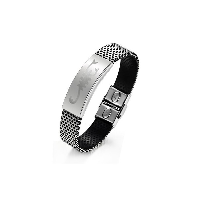 Pulseira De Couro De Titânio Scorpion De Qualidade Estável Pulseira De Couro De Titânio Scorpion De Qualidade Estável