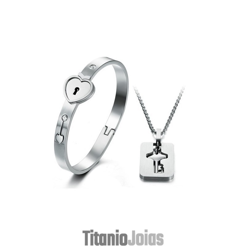 Pulseira De Titânio Com Trava De Grande Variedade Para Amantes Pulseira De Titânio Com Trava De Grande Variedade Para Amantes