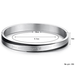 Pulseira De Titânio De Qualidade Estável Para Amantes Com Strass