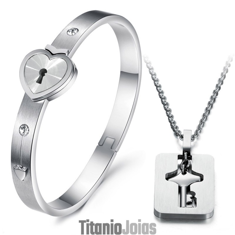 Pulseira De Titânio Com Fecho De Alta Qualidade Para Amantes Pulseira De Titânio Com Fecho De Alta Qualidade Para Amantes