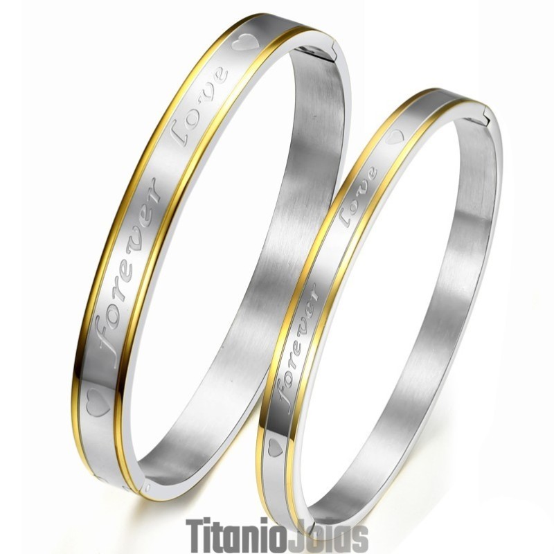 Pulseira De Titânio Forever Love De Qualidade Estável Para Amantes