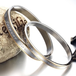 Pulseira De Titânio Forever Love De Qualidade Estável Para Amantes