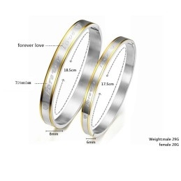Pulseira De Titânio Forever Love De Qualidade Estável Para Amantes