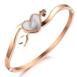 Pulseira De Titânio Feminina De Alta Qualidade Com Formato De Coração