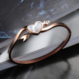 Pulseira De Titânio Feminina De Alta Qualidade Com Formato De Coração