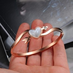Pulseira De Titânio Feminina De Alta Qualidade Com Formato De Coração