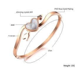 Pulseira De Titânio Feminina De Alta Qualidade Com Formato De Coração