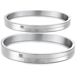 Pulseira De Titânio Concisa De Excelente Qualidade Para Amantes Com Strass