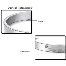 Pulseira De Titânio Concisa De Excelente Qualidade Para Amantes Com Strass