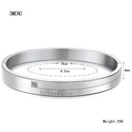 Pulseira De Titânio Concisa De Excelente Qualidade Para Amantes Com Strass