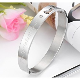 Pulseira De Titânio De Excelente Qualidade Para Amantes Com Strass