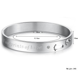 Pulseira De Titânio De Excelente Qualidade Para Amantes Com Strass