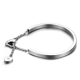 Pulseira De Titânio Feminina De Qualidade Estável E Em Formato De Coração