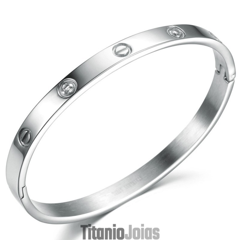 Pulseira Feminina De Titânio De Alta Qualidade Com Diamante