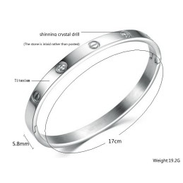 Pulseira Feminina De Titânio De Alta Qualidade Com Diamante