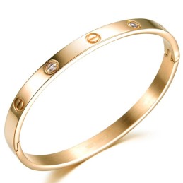 Pulseira Feminina De Titânio De Qualidade Estável Com Diamante