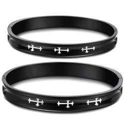 Pulseira De Titânio Cruzada Durável Para Amantes