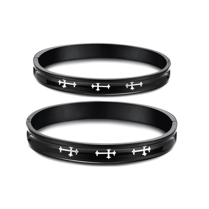 Pulseira De Titânio Cruzada Durável Para Amantes