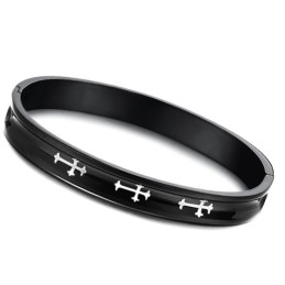 Pulseira De Titânio Cruzada Durável Para Amantes