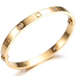 Pulseira Feminina De Titânio De Qualidade Confiável Com Strass